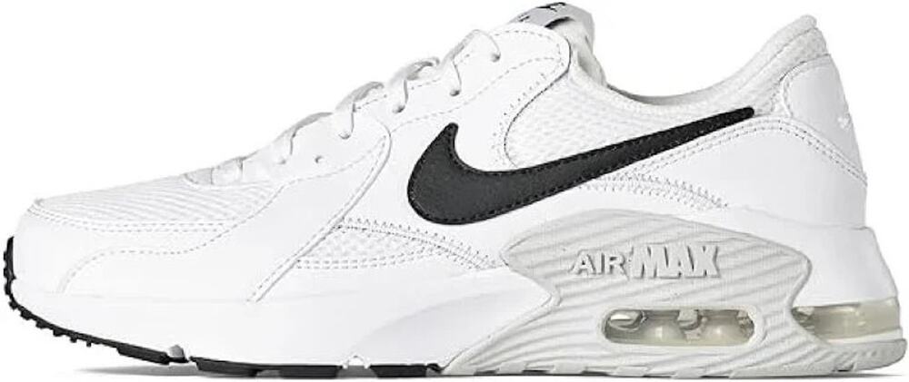 NIB NIKE AIR MAX EXCEE WHITE LEATHER BLACK TRIM LOGO SNEAKERS 9.5